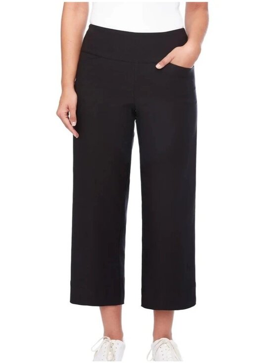 S.C. & Co. Pants - NWT S.C. & Co. Women’s S Black Tummy Control Wide Leg Crop Pants